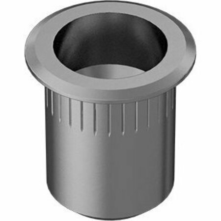 BSC PREFERRED Zinc-Plated Heavy-Duty Rivet Nut Open End 3/8-24 Interior Thread.027-.150 Material Thick, 10PK 95105A152